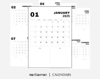 2025 Minimalist Calendar: Printable Monthly Planner (PDF Download)