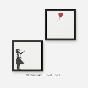 Banksy Ragazza con Palloncino, Set di stampe da parete, Download immediato, Set di arte contemporanea, Pittura Pop Art, Stampe di Street Art, Graffiti Wall Art