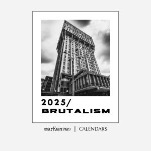 Calendario de Brutalismo 2025 IMPRIMIBLE, DESCARGA INSTANTÁNEA, regalos bohemios de moda, Foto de Arquitectura Brutalista, PDF para imprimir en casa, Arte arquitectónico