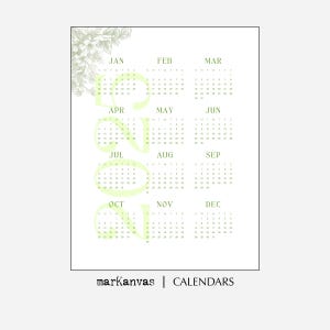 2025 Jahreskalender zum Ausdrucken: Minimalistisches Blumenmuster (A4 & Letter PDF)
