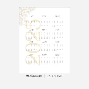 Calendario 2025 IMPRIMIBLE, Calendario Anual 2025, Minimalista 2025, Tamaño A4 y Carta, DESCARGA INSTANTÁNEA, Imprimir en casa (PDF), Resumen del año