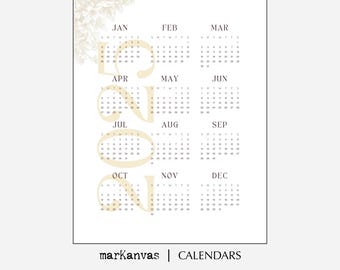 2025 Year Calendar PRINTABLE, Yearly Calendar 2025, 2025 Minimal, A4 and Letter Size, Instant DOWNLOAD, Print At Home PDF, Year at a Glance