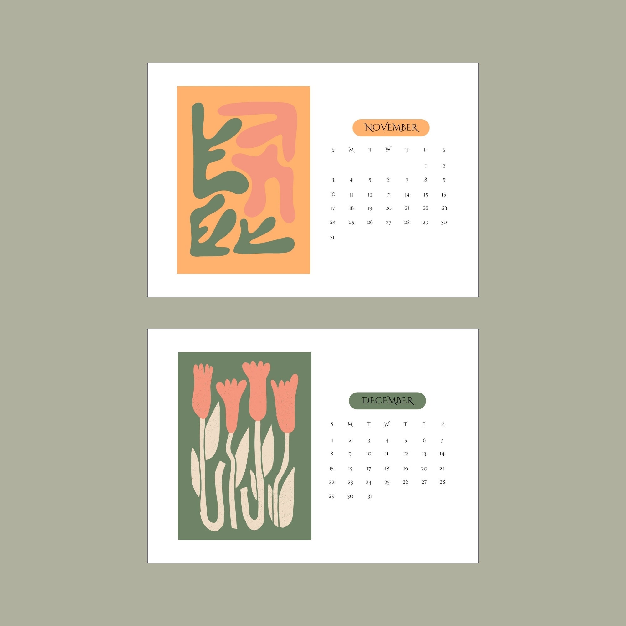 2024 PRINTABLE Matisse Art Calendar, Instant DOWNLOAD, 2024 Wall