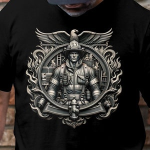Firefighter Hero Graphic Tee: Firefighting Professional T-Shirt