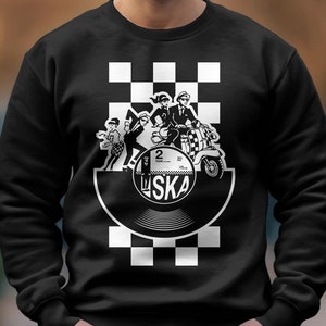 Vintage Ska Music Band Graphic Tee, Retro Checkered Shirt, Mod Style T-Shirt, Unisex Casual Wear, Ska music lover gift, festival apparel