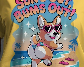 Corgi Beach T-Shirt: Funny Summer Tee, Dog Lover Gift
