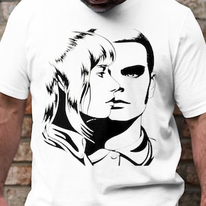 Ska Rude Boy/Girl T-Shirt: Artistic Line Drawing, Two Tone