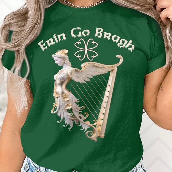 Erin Go Bragh Ireland Forever, Celtic Fantasy Art, Elegant Winged Musician Top, Culture irlandaise, Angélique Harpiste, Musicien irlandais, Musique irlandaise