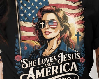 Patriotic Christian T-Shirt: American Flag, Jesus, USA Graphic Tee