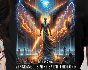 Änglakrigare T-shirt: Gudomlig vedergällning Religiös konst T-shirt