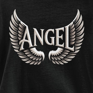 Camiseta con gráfico de alas de ángel: diseño espiritual, corte unisex