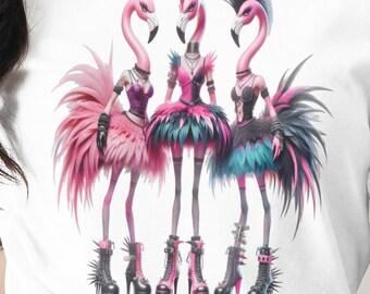 Punk Rocker Flamingo T-Shirt: Edgy Graphic Tee