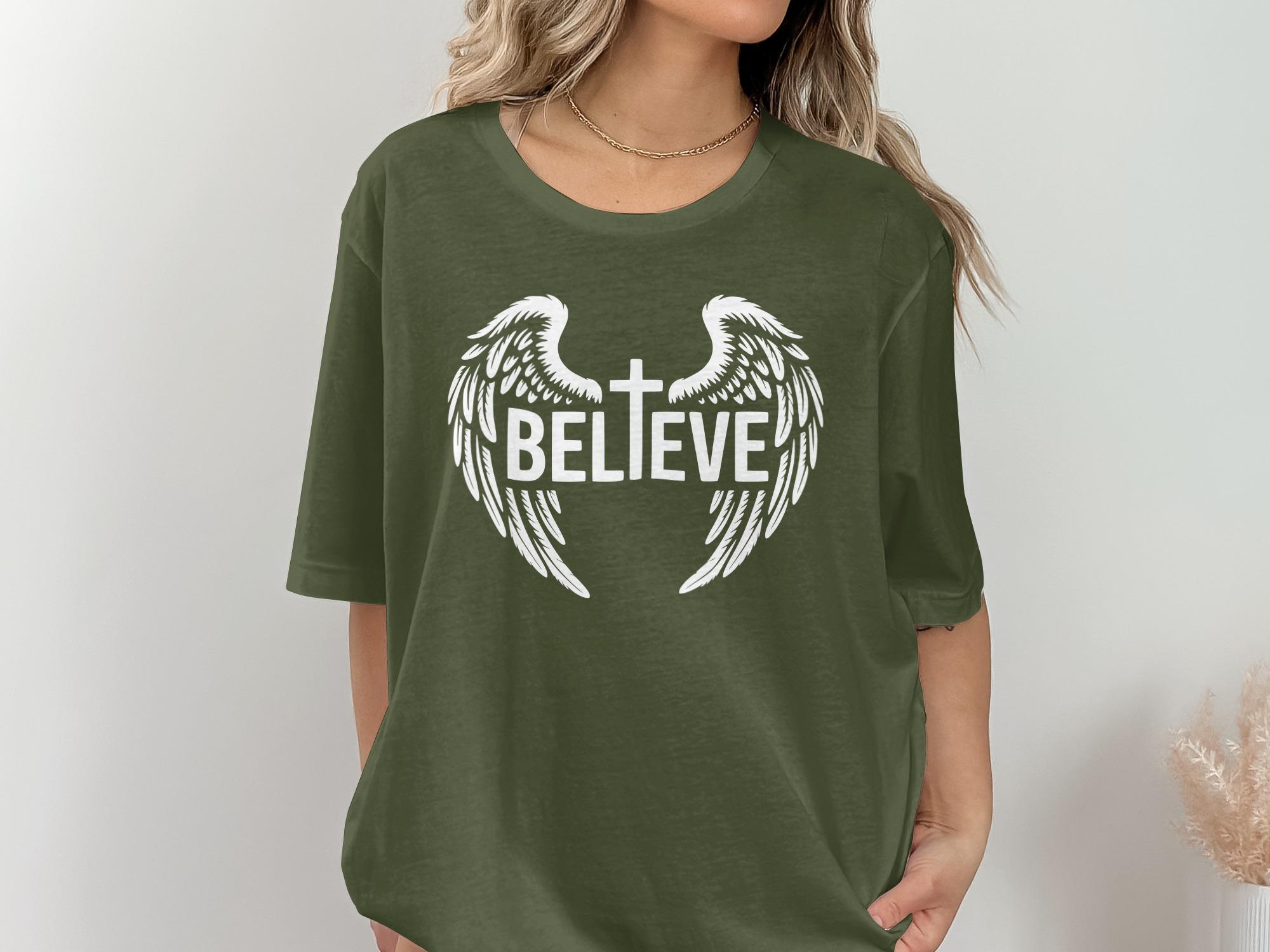 天使の羽を信じるTシャツ：キリスト教の信仰に基づいたTシャツ - Etsy 日本, image size:2000x1500