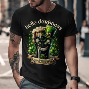 Funny St Patrick's Day T-Shirt: Guinness Lover Shamrock Graphic Tee image 3
