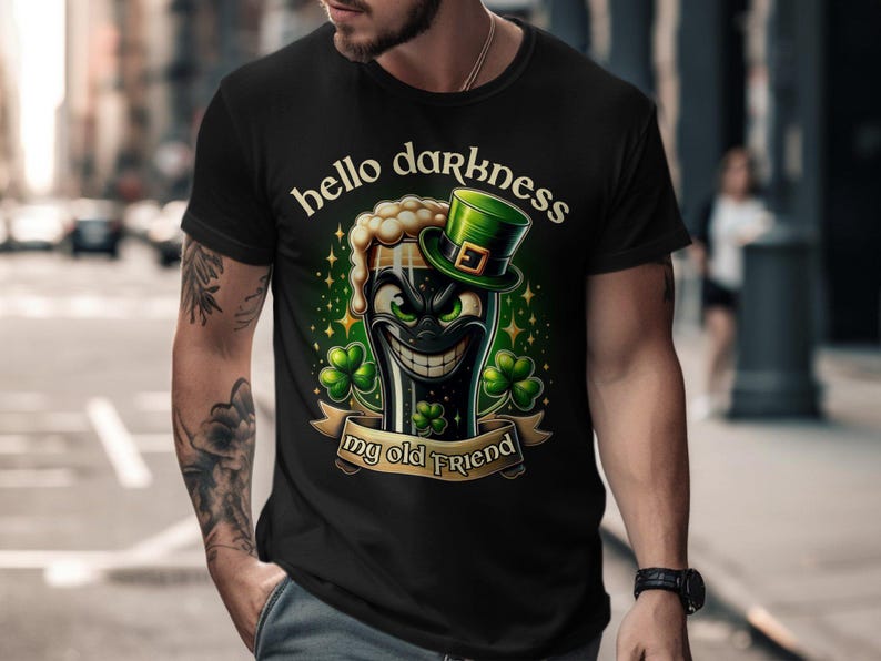 Funny St Patrick's Day T-Shirt: Guinness Lover Shamrock Graphic Tee image 3