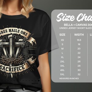 Three Nails One Sacrifice T-Shirt, Christian Faith Shirt, Religious Graphic Tee, Inspirational Wear, Faith Based Apparel