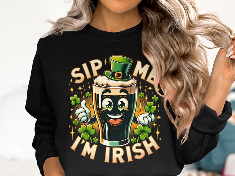Sip Me I'm Irish T-Shirt: Funny St. Patrick's Day Guinness Tee image 3