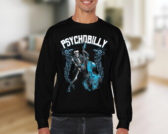 サイコビリー スケルトン アップライトベース Tシャツ：ロカビリー
