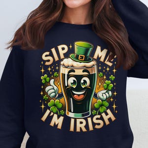 Sip Me I'm Irish T-Shirt: Funny St. Patrick's Day Guinness Tee image 8