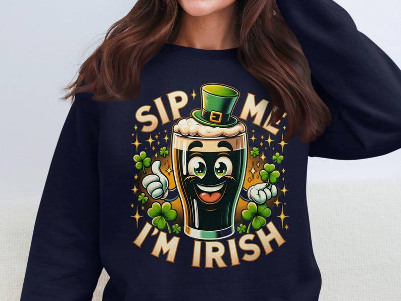 Sip Me I'm Irish T-Shirt: Funny St. Patrick's Day Guinness Tee image 8