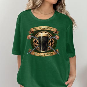 Hello Darkness My Old Friend Shirt, Funny Beer Mug Tee, Beer Lover Gift, Drinking Shirt, Craft Beer Humor, Unisex Graphic T-Shirt