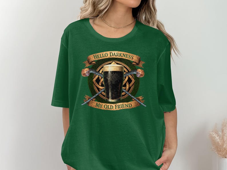 Hello Darkness My Old Friend Shirt, Funny Beer Mug Tee, Beer Lover Gift, Drinking Shirt, Craft Beer Humor, Unisex Graphic T-Shirt