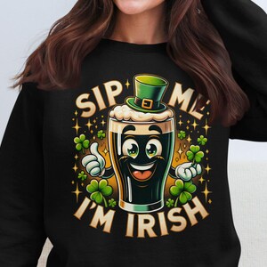 Sip Me I'm Irish T-Shirt: Funny St. Patrick's Day Guinness Tee image 7