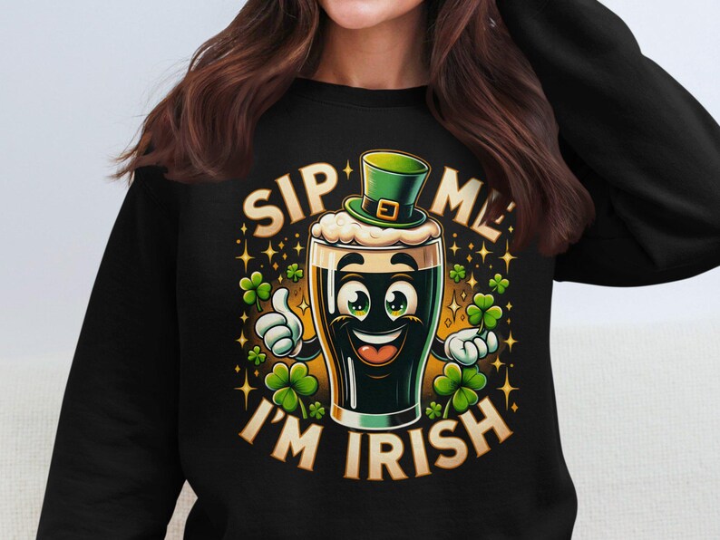 Sip Me I'm Irish T-Shirt: Funny St. Patrick's Day Guinness Tee image 7