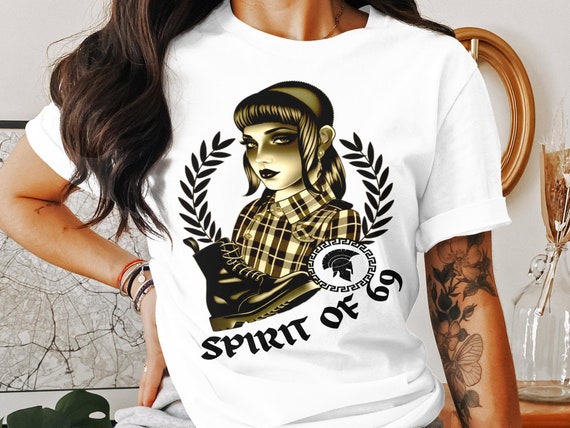 Spirit of '69 T-shirt: Retro Skinhead Girl Portrait, Casual