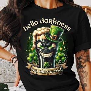 Funny St Patrick's Day T-Shirt: Guinness Lover Shamrock Graphic Tee image 2