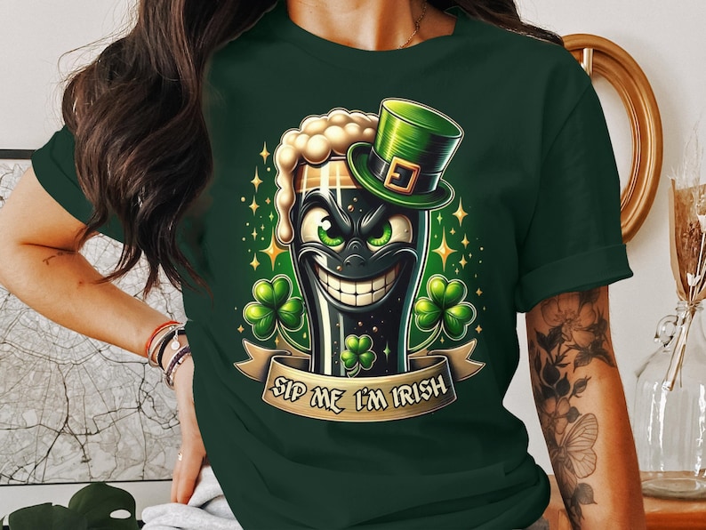 Funny Guinness St. Patrick's Day T-Shirt: Sip Me I'm Irish image 1