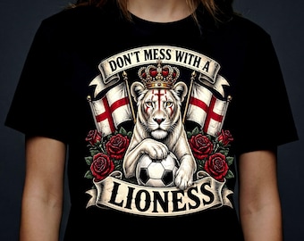 England Lioness T-Shirt | Women's Football Fan Top | St George's Cross Soccer Shirt