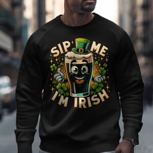 Sip Me I'm Irish T-Shirt: Funny St. Patrick's Day Guinness Tee image 4