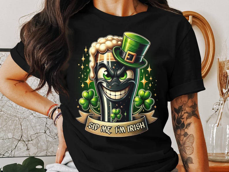 Funny Guinness St. Patrick's Day T-Shirt: Sip Me I'm Irish image 2