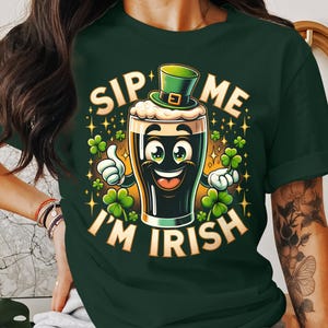 Sip Me I'm Irish T-Shirt: Funny St. Patrick's Day Guinness Tee image 5