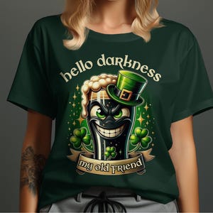 Funny St Patrick's Day T-Shirt: Guinness Lover Shamrock Graphic Tee image 5