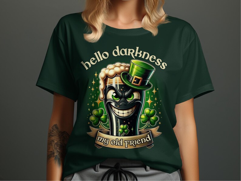 Funny St Patrick's Day T-Shirt: Guinness Lover Shamrock Graphic Tee image 5