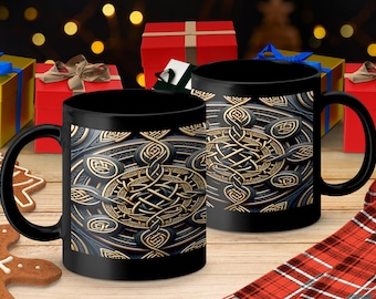 Celtic Knotwork Coffee Mug, Intricate Ceramic Design