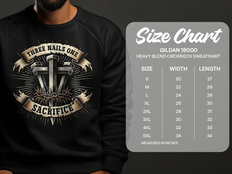 Three Nails One Sacrifice Sweatshirt, Christian Graphic Pullover, Religious Faith Sweater, Inspirational Jesus Shirt Gift