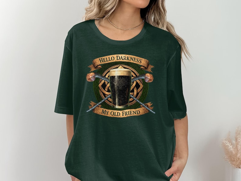 Hello Darkness My Old Friend Shirt, Funny Beer T Shirt, Drinking Lover Gift, Humor Tee, Novelty Graphic Top, Party Outfit, Alcohol
