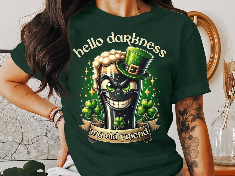 Funny St Patrick's Day T-Shirt: Guinness Lover Shamrock Graphic Tee image 1