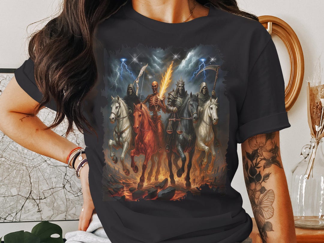 Four Horsemen T-shirt: Apocalypse Rider, Epic Fantasy Art - Etsy
