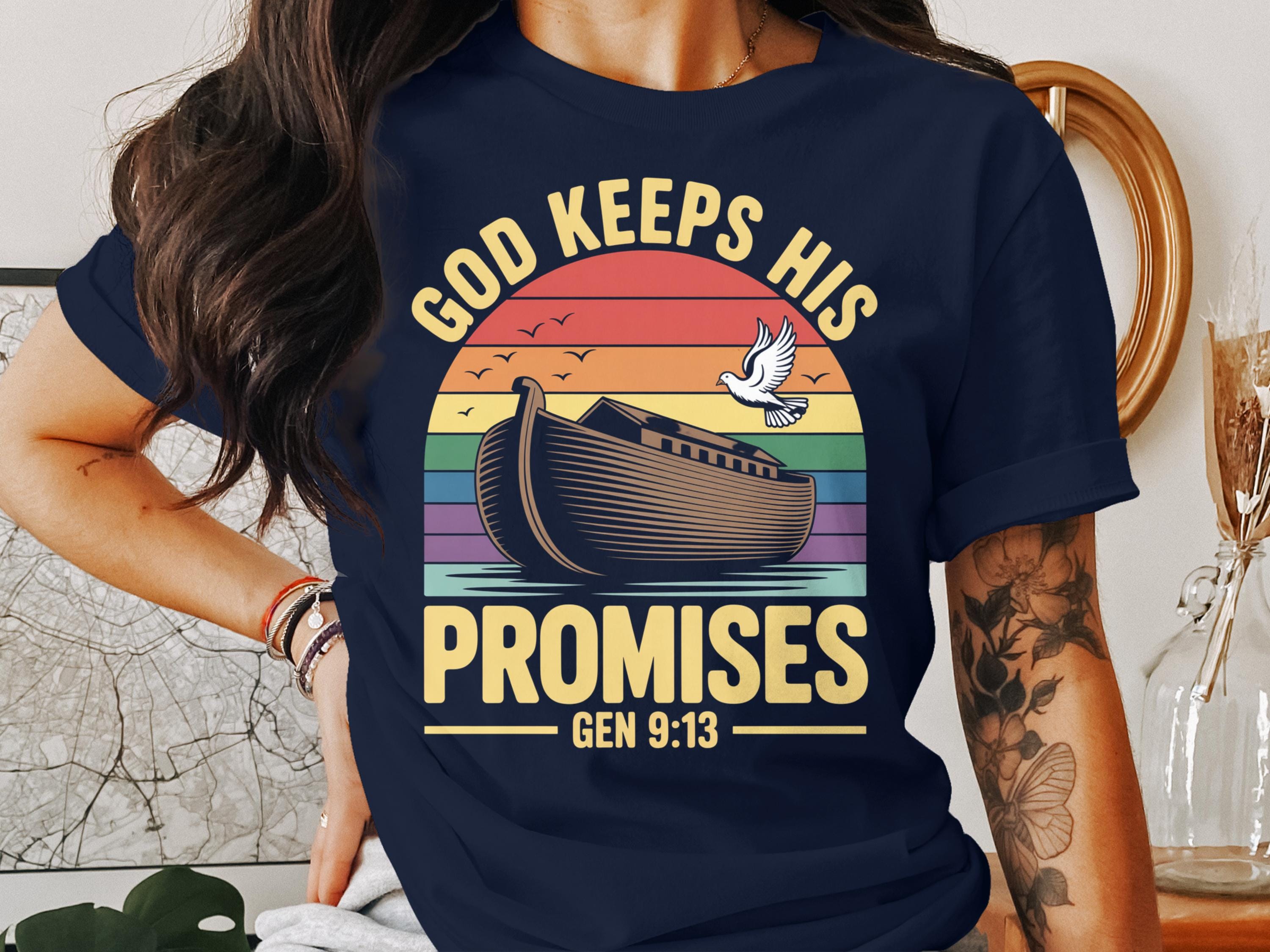 Noah's Ark T-shirt: God Keeps His Promises, Christian Faith Tee - Etsy