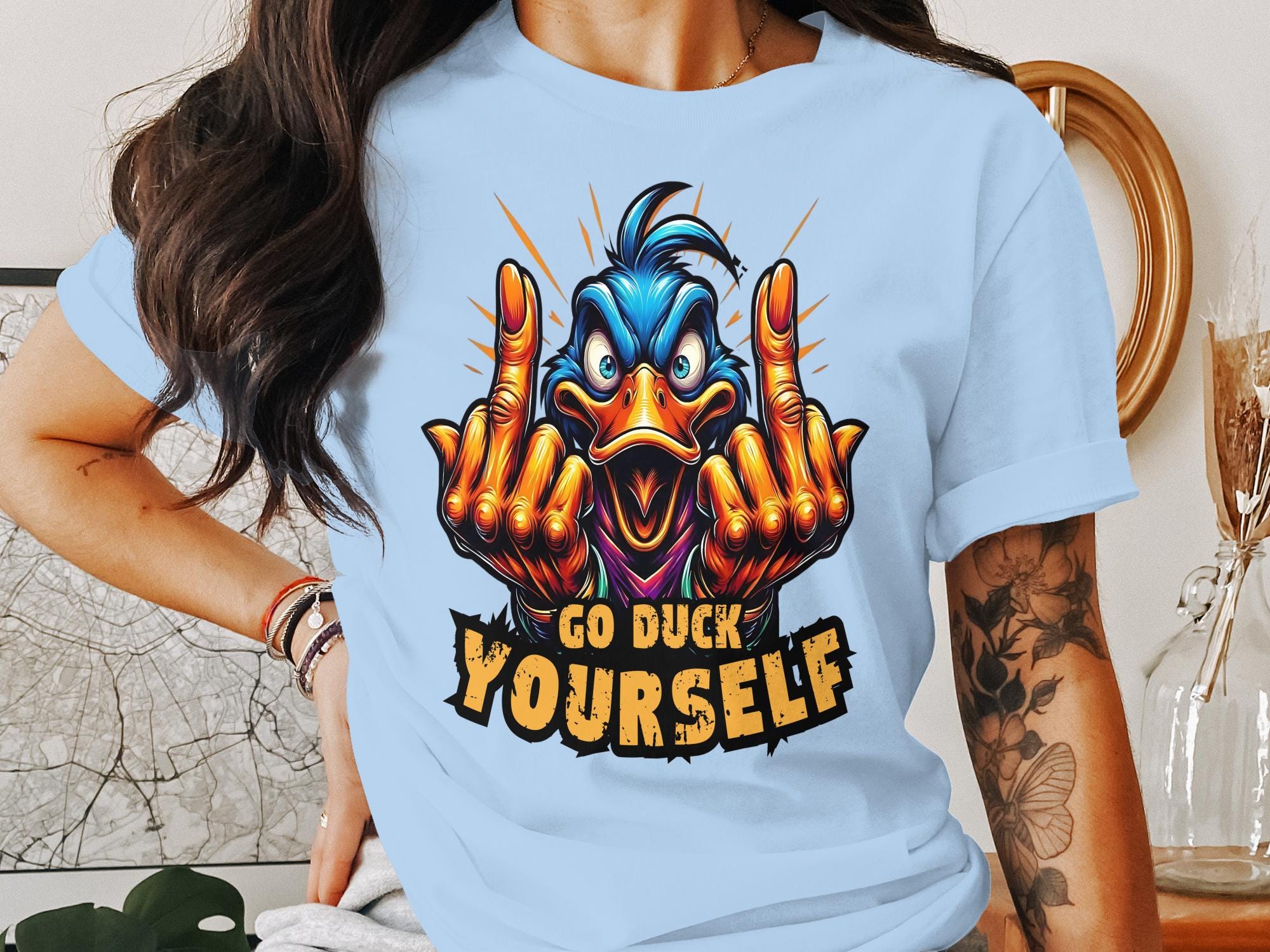 T-shirt Creative Destruction Homme Motif Canard Bleu Foncé Taille M Occasion