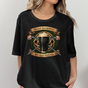 Hello Darkness My Old Friend T-Shirt, Beer Lovers Gift, Funny Vintage Graphic Tee, Unisex Casual Top