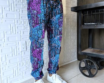 Ankara Print Cotton Joggers, African Tribal Pants, Unisex
