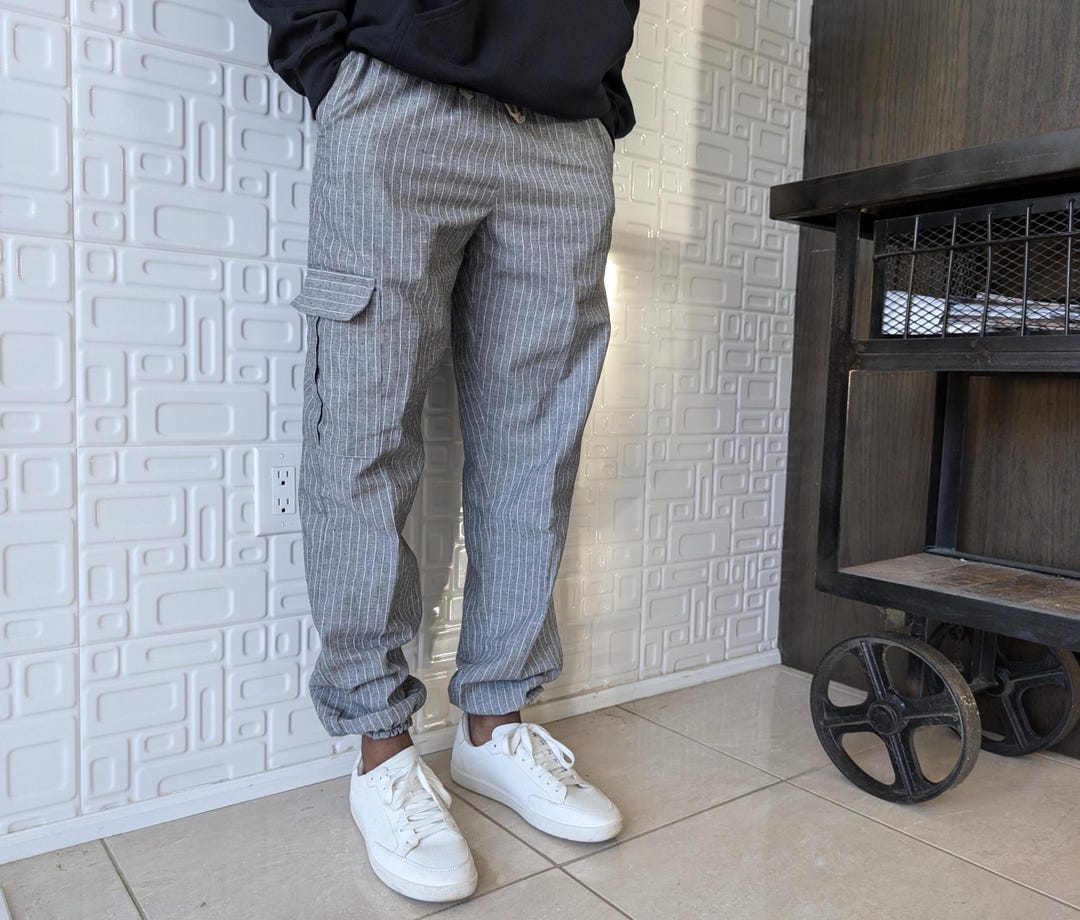 Loose Casual Polka Dot Trim Linen Pants