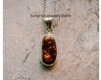 Mexican Fire Agate Pendant , Women Pendant , Everyday Jewelry , Women Pendant , Natural Gemstone , 925 Sterling Silver , Handmade Pendant