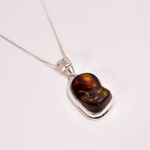 Mexican Fire Agate Pendant , Women Pendant , Everyday Jewelry , Women Pendant , Natural Gemstone , 925 Sterling Silver , Handmade Pendant