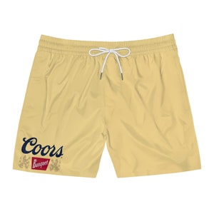 Yellow Coors Banquet Mid-Length Swim Shorts